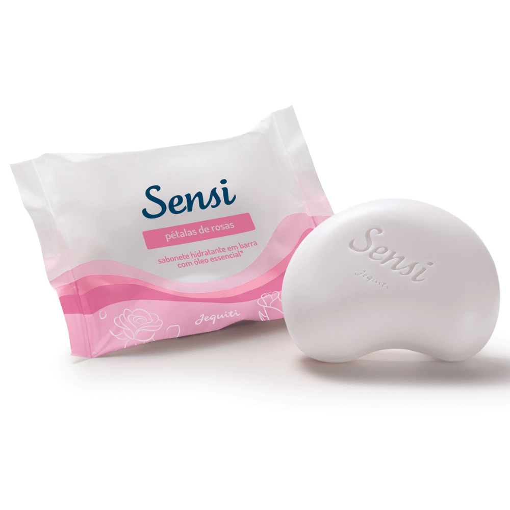 Kit com 10 unidades de Sabonetes Hidratantes em Barra Sensi Pétalas de Rosas Jequiti