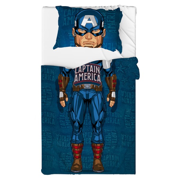 Jogo Cobre-leito E Fronha Infantil Portallar Marvel Capitão América