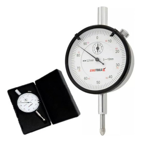 Encontraproduto.com.br - Relógio Comparador Capacidade de 0-10mm Graduação de 0,01mm Mostrador continuo Kingtools 506.700