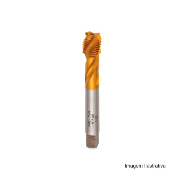 Encontraproduto.com.br - Macho Máquina Rosca M14X2 Métrica Grossa (M) Canal Helicoidal Haste Kingtools 2104/2 M14X2