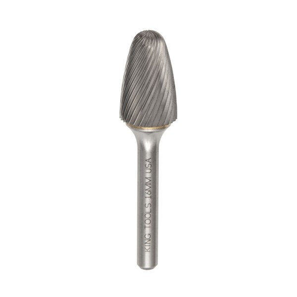 Encontraproduto.com.br - Lima Rotativa Tipo Árvore Arredondada Metal Duro Ø12,7mm Comp. de Corte 19mm Kingtools SF-13M