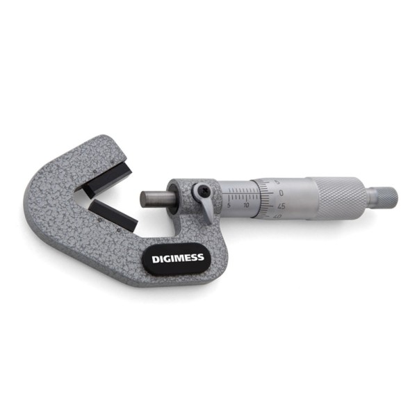 Encontraproduto.com.br - Micrômetro Externo com Batente em V Capacidade 25-45mm x 0,01mm com 5 Cortes Digimess 113.091
