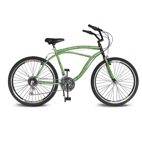 Bicicleta Aro 26 Bambu Freio Manual A-36 21v Verde Kyklos