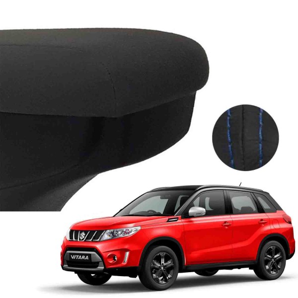 Encontraproduto.com.br - Apoio De Braço Suzuki Vitara Em Tecido Com Costura Azul