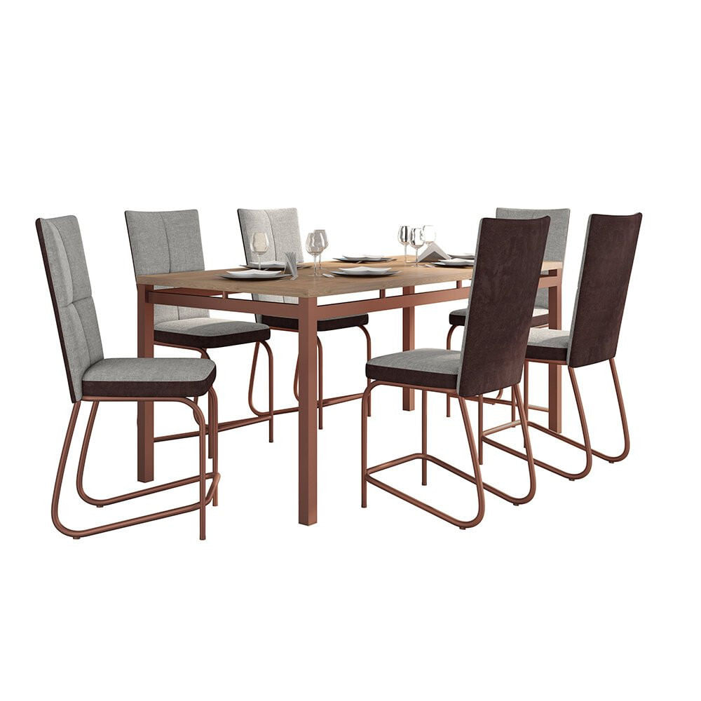 Conjunto de Mesa com 6 Cadeiras Valencia Fabone