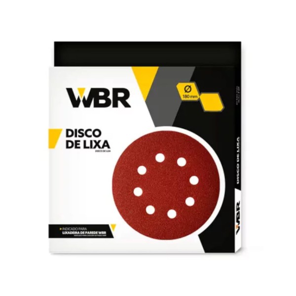 Encontraproduto.com.br - Disco Lixa 180mm grão 180 cart.10pc.WBR ref.909246