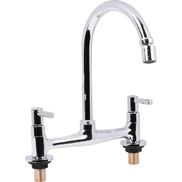 Encontraproduto.com.br - Torneira Para Cozinha Com Misturador Mesa Latão Cromado Abertura Rápida C60 Liege