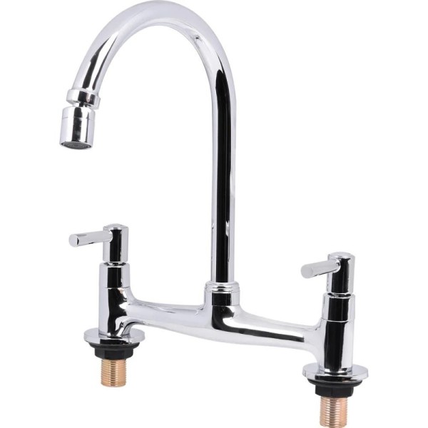 Encontraproduto.com.br - Torneira Para Cozinha Com Misturador Mesa Latão Cromado Abertura Rápida C60 Liege
