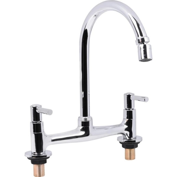Encontraproduto.com.br - Torneira Para Cozinha Com Misturador Mesa Latão Cromado Abertura Rápida C60 Liege