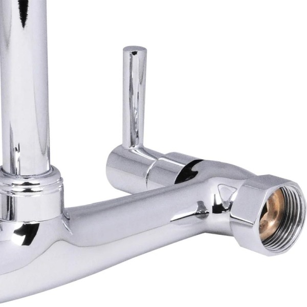 Encontraproduto.com.br - Torneira Para Cozinha Com Misturador Parede Latão Cromado Abertura Rápida C60 Liege