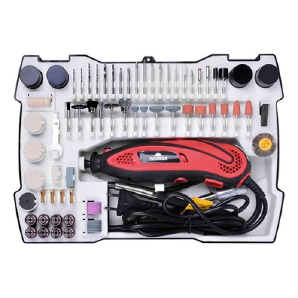 Encontraproduto.com.br - Micro Retífica 1/8 130W 220V Com 190 Peças Worker