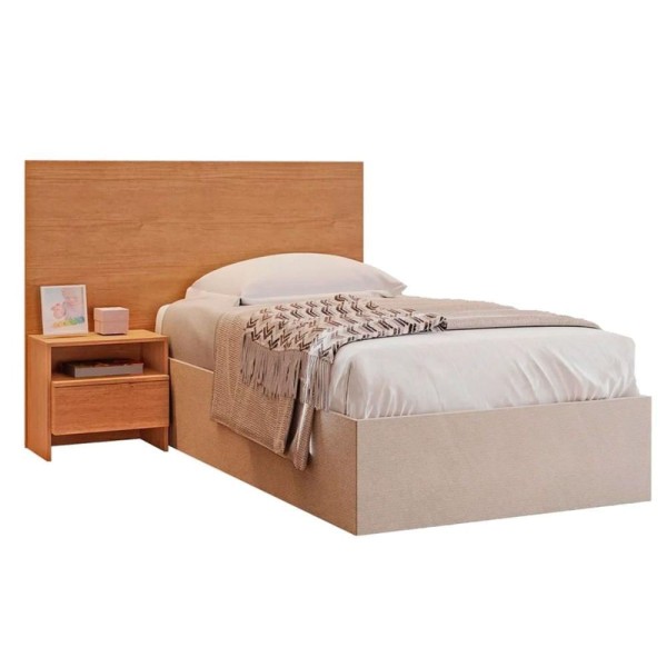 Cabeceira Cama Box Madeirado Solteiro Prime c/ 1Gaveta Freijo Cumaru - Novo Horizonte