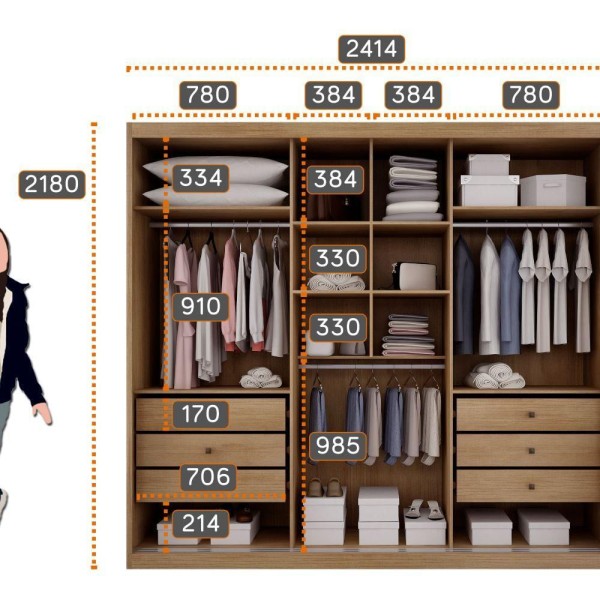 Encontraproduto.com.br - Guarda Roupa 100% Mdf 6 Gavetas Cumaru