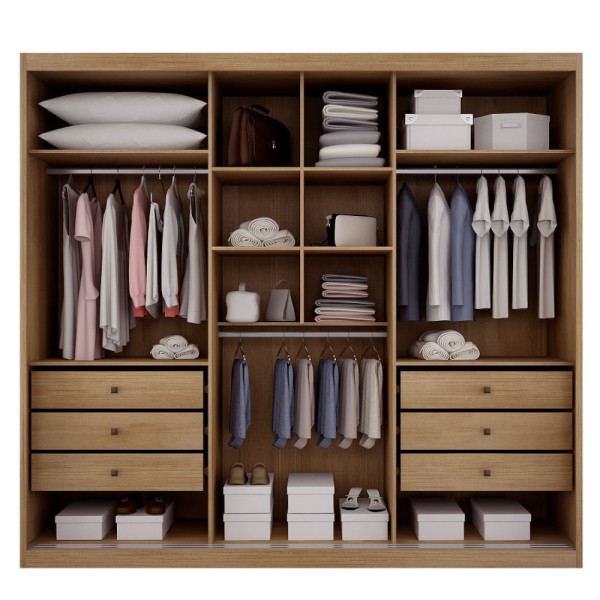 Encontraproduto.com.br - Guarda Roupa 100% Mdf 6 Gavetas Cumaru