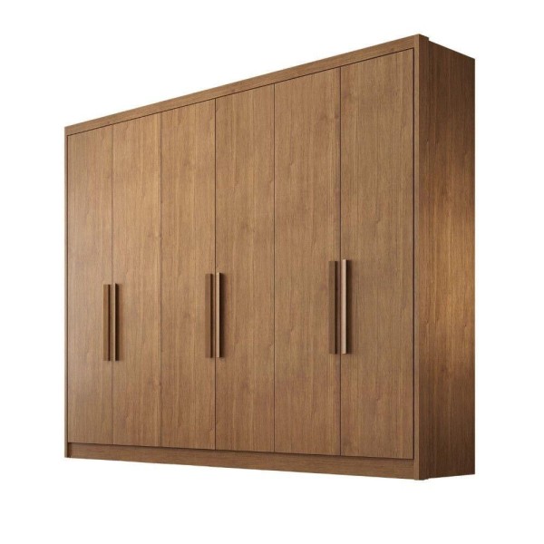 Guarda Roupa 100% Mdf 6 Portas 6 Gavetas Cumaru