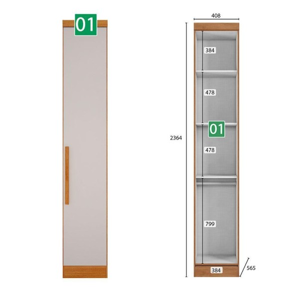 Encontraproduto.com.br - Guarda-roupa Em Mdf Com 12 Portas E 8 Gavetas Cumaru/fendi