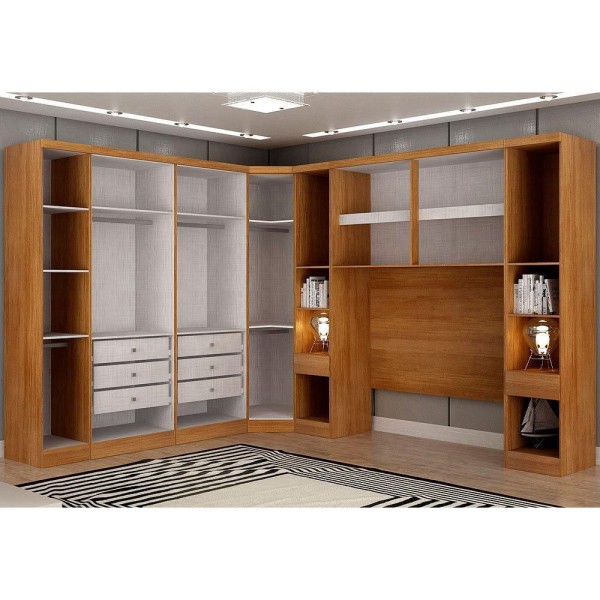 Encontraproduto.com.br - Guarda-roupa Em Mdf Com 12 Portas E 8 Gavetas Cumaru/fendi