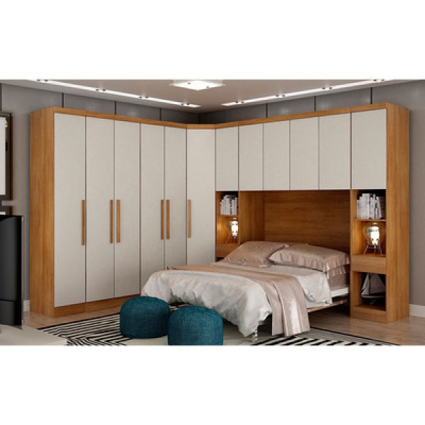 Encontraproduto.com.br - Guarda-roupa Em Mdf Com 12 Portas E 8 Gavetas Cumaru/fendi