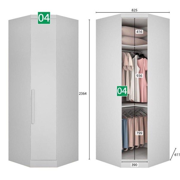 Guarda-roupa Em Mdf Com 11 Portas E 7 Gavetas Branco
