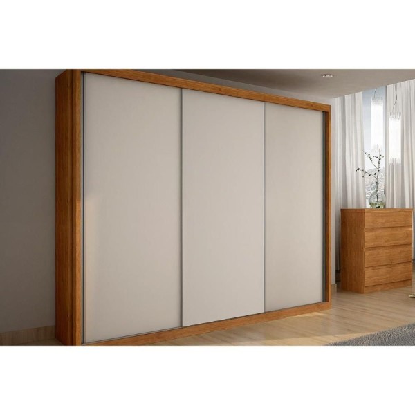 Guarda Roupas 3 Portas De Correr E 6 Gavetas Paradizzo Gold Cumaru-Fendi - Novo Horizonte