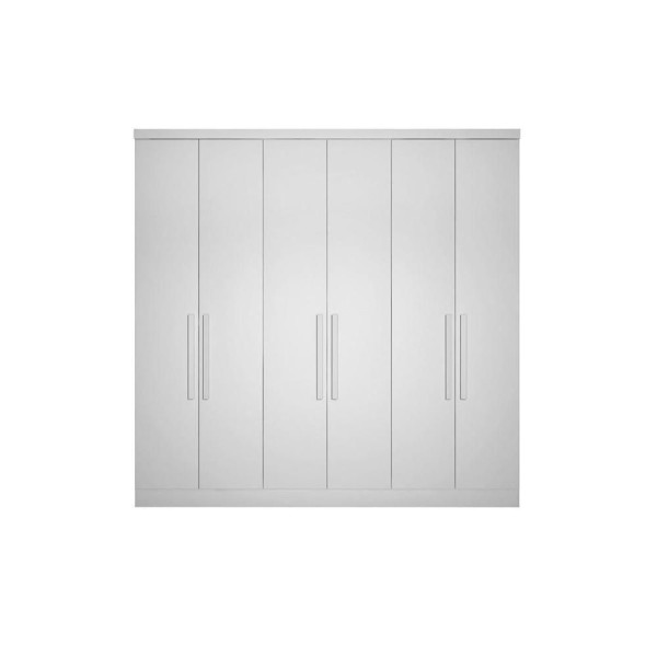 Módulo De Quarto Casal Guarda Roupa Rizon C- 6 Portas E 8 Gavetas Branco - Novo Horizonte