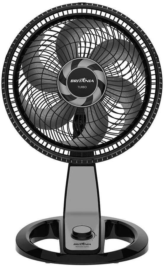 Ventilador de Mesa Britânia BVT320P 6 Pás Turbo Preto 220V