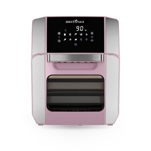 Encontraproduto.com.br - Fritadeira Air Fryer Oven Britânia Rosa 12l 1800w Bfr2150rs 127v