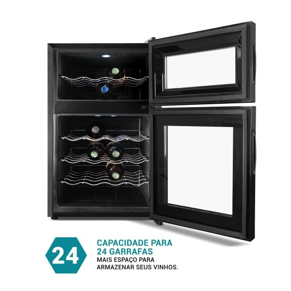 Encontraproduto.com.br - Adega Philco 69L PAD24DZ  Display Digital 24 Garrafas Bivolt