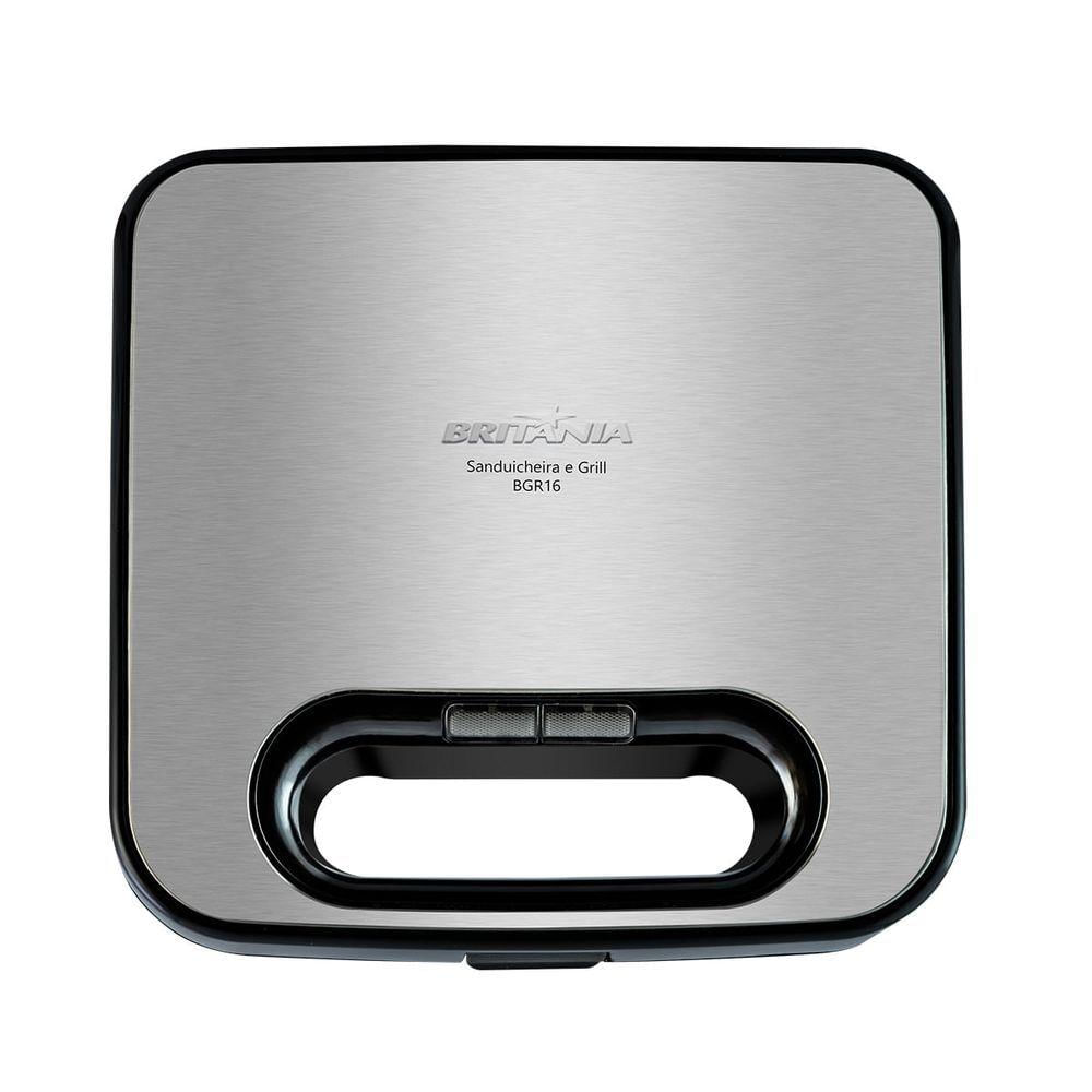 Encontraproduto.com.br - Sanduicheira Grill Britânia BGR16 com Revestimento Redstone - Inox