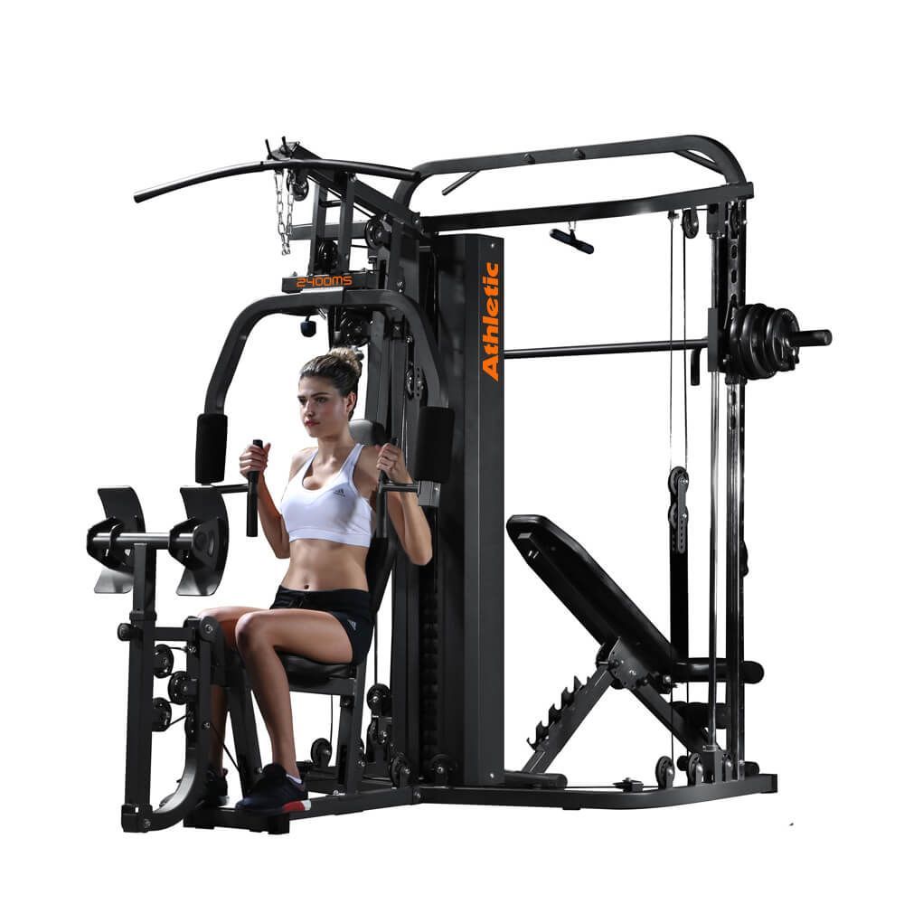 Encontraproduto.com.br - Estação Funcional Trainer Athletic 2400ms Com 67,5kg +40 Exercícios