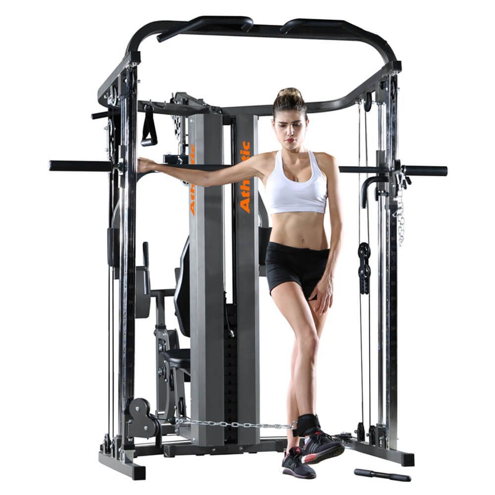 Encontraproduto.com.br - Estação Funcional Trainer Athletic 2400ms Com 67,5kg +40 Exercícios