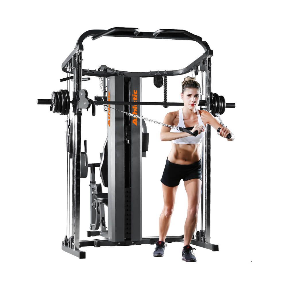Encontraproduto.com.br - Estação Funcional Trainer Athletic 2400ms Com 67,5kg +40 Exercícios