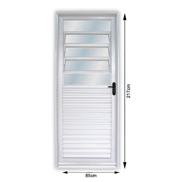 Encontraproduto.com.br - Porta de Aço Basculante Mgm Minas Sul com Vidro Branco 217x85x6