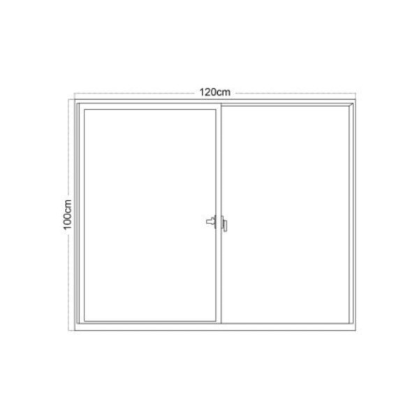 Encontraproduto.com.br - Janela de Correr 2 Folhas 120x120cm com Grade Vidro Liso Branco MGM