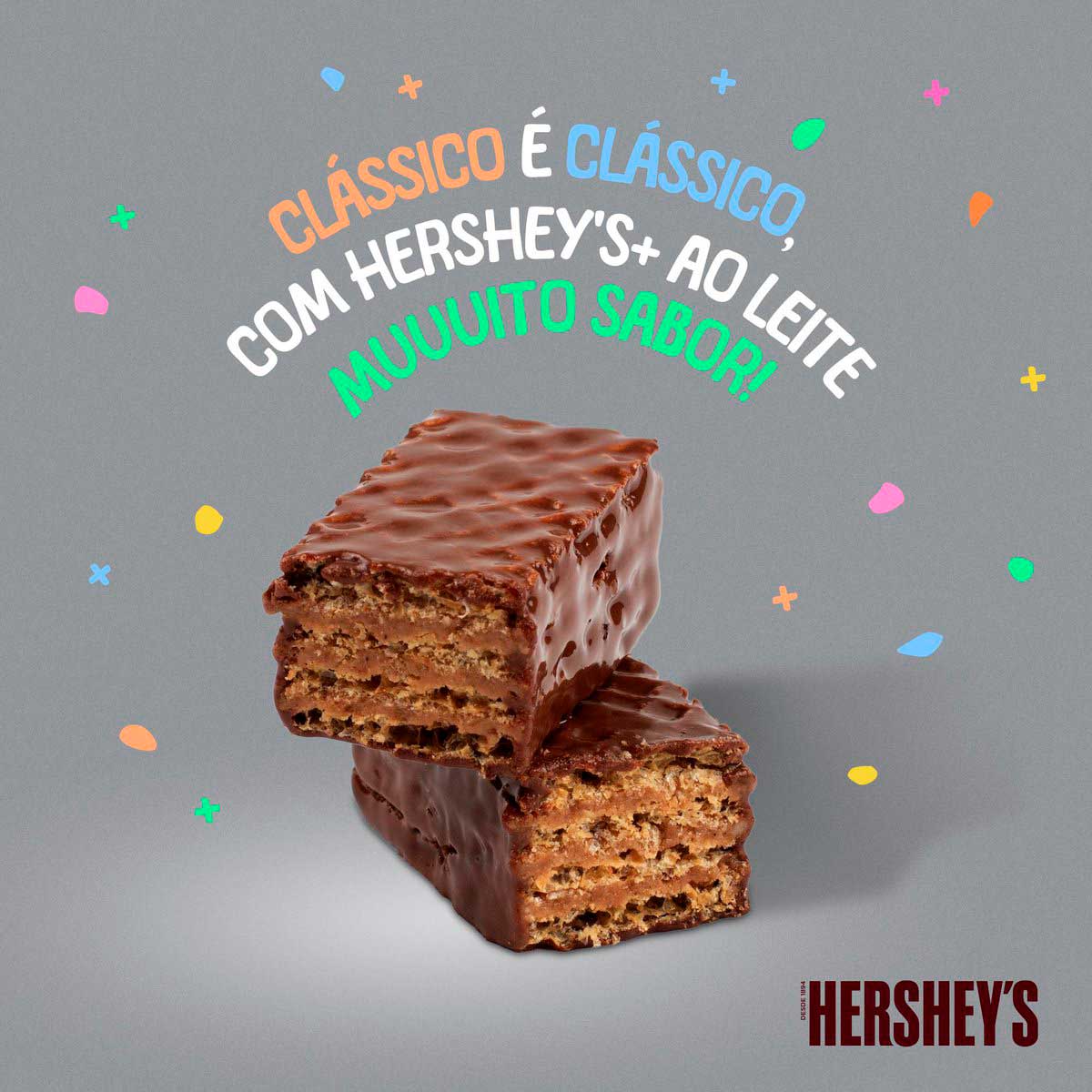 Encontraproduto.com.br - Wafer com Recheio e Cobertura Chocolate ao Leite Hersheys Mais Pacote 102g