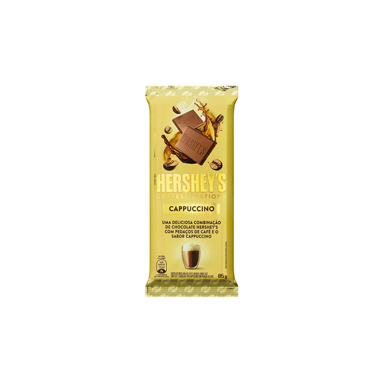 Encontraproduto.com.br - Chocolate Mesclado, ao Leite e Branco com Pedaços de Café Cappuccino, Café com Leite e Chocolate Hersheys Coffee Creations Pacote 85g