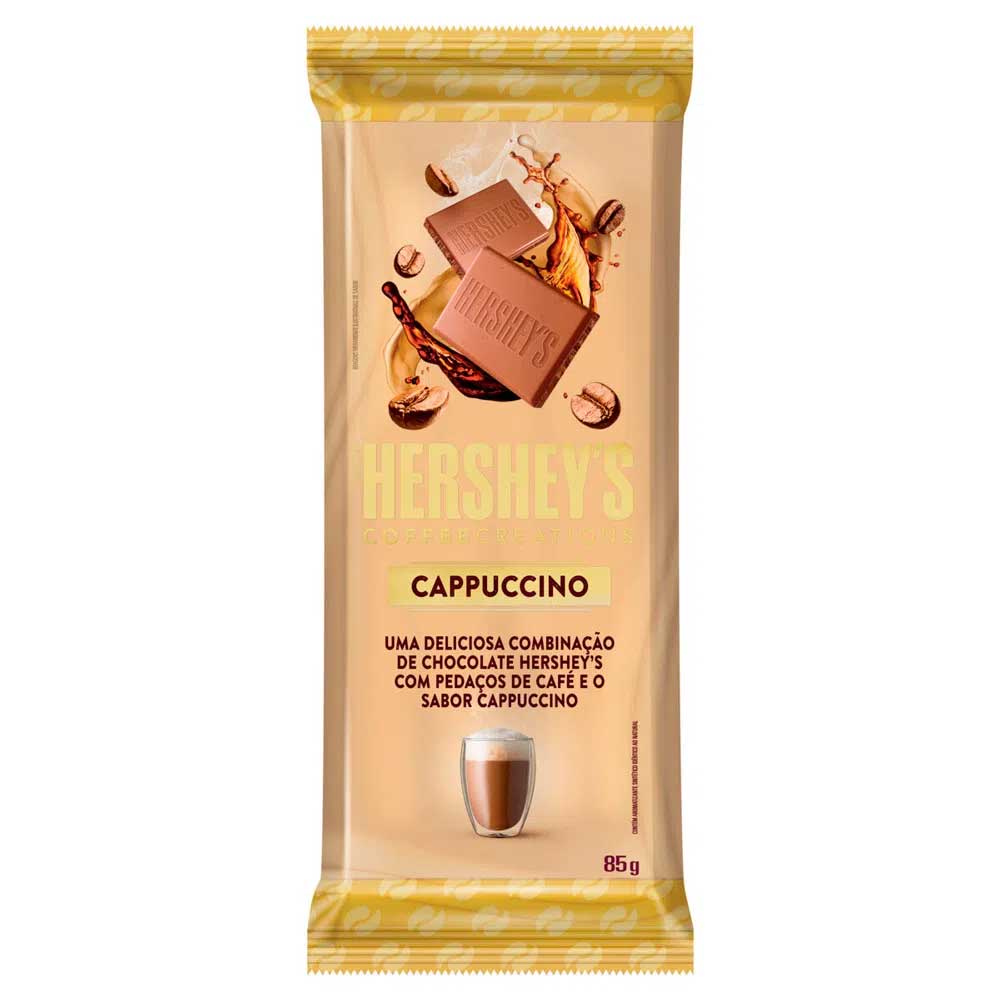 Encontraproduto.com.br - Chocolate Mesclado, ao Leite e Branco com Pedaços de Café Cappuccino, Café com Leite e Chocolate Hersheys Coffee Creations Pacote 85g