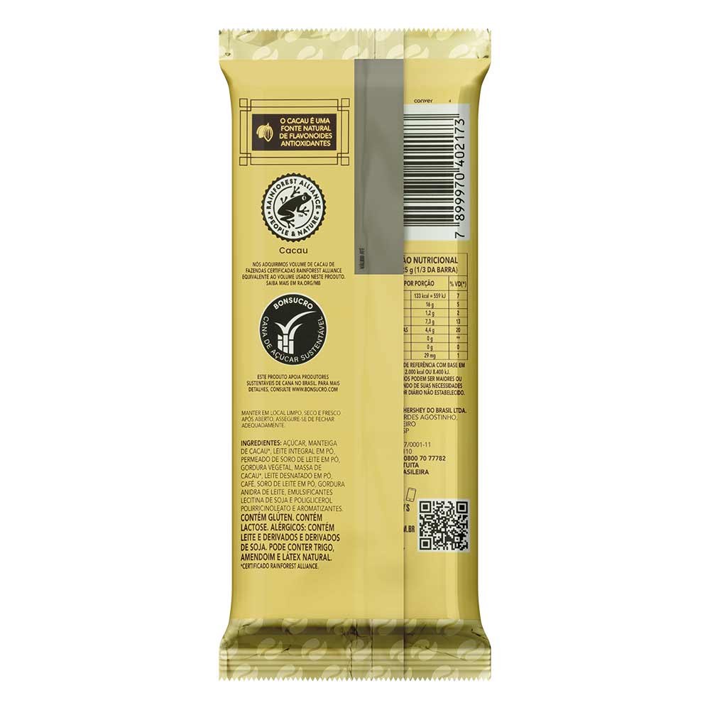 Encontraproduto.com.br - Chocolate Mesclado, ao Leite e Branco com Pedaços de Café Cappuccino, Café com Leite e Chocolate Hersheys Coffee Creations Pacote 85g
