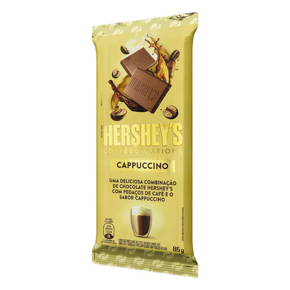 Encontraproduto.com.br - Chocolate Mesclado, ao Leite e Branco com Pedaços de Café Cappuccino, Café com Leite e Chocolate Hersheys Coffee Creations Pacote 85g