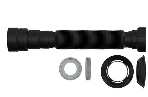 Encontraproduto.com.br - Sifão Extensiva Universal Black Com Canopla 70cm Blukit