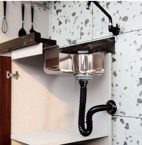Encontraproduto.com.br - Sifão Extensiva Universal Black Com Canopla 70cm Blukit