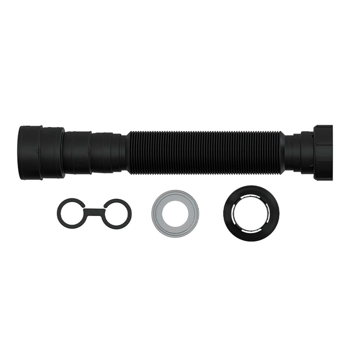 Encontraproduto.com.br - Sifão Extensiva Universal Black Com Canopla 70cm Blukit