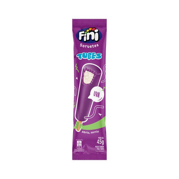 Encontraproduto.com.br - Sorvete Picolé Uva Tubes Fini 45 g