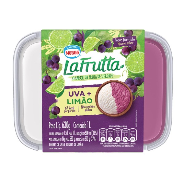 Encontraproduto.com.br - Sorvete Nestlé La Frutta Uva/Limao 1l