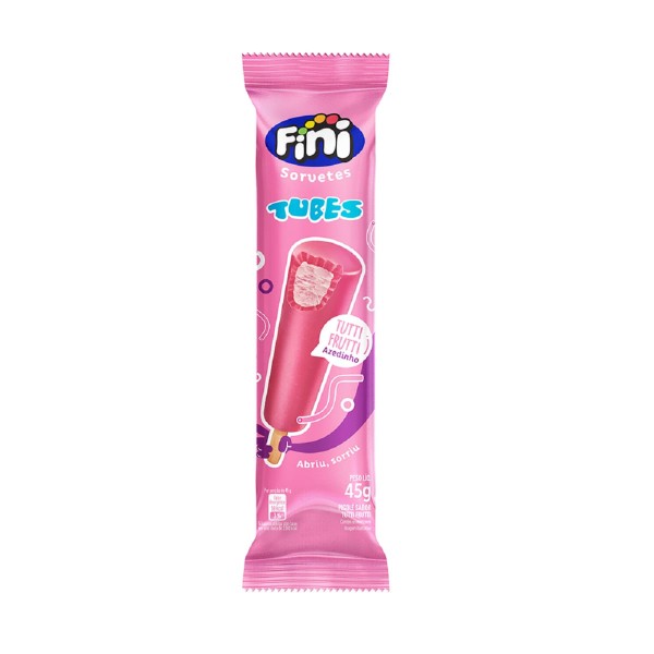 Picolé Tutti Frutti Azedinho Tubes Fini 45g
