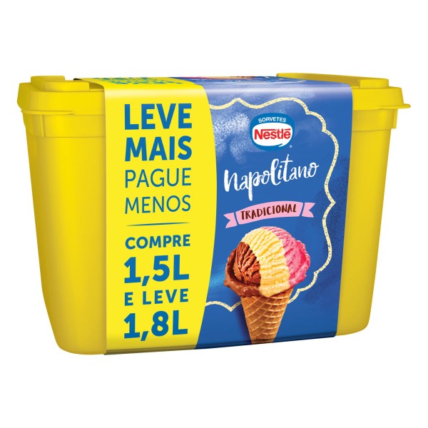 Encontraproduto.com.br - Sorvete Nestlé Napolitano Tradicional 1,8L