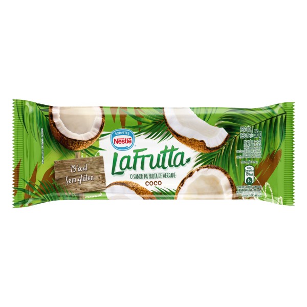 Picolé sabor Coco La Frutta Pacote 66g