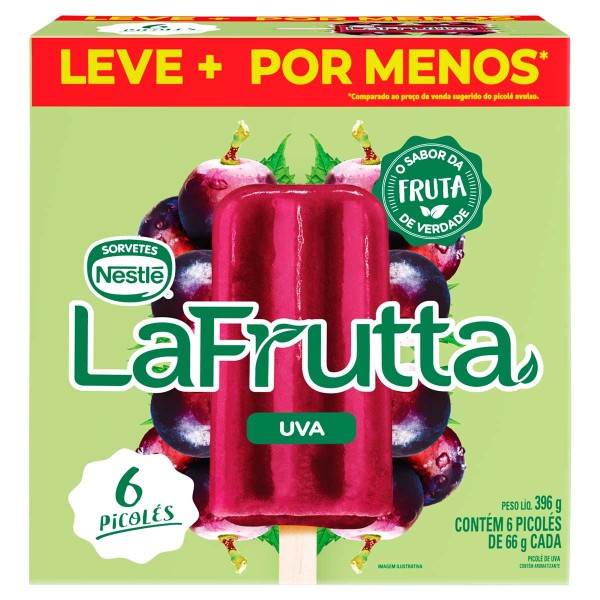 Picolé NESTLÉ Lafrutta Uva 396g