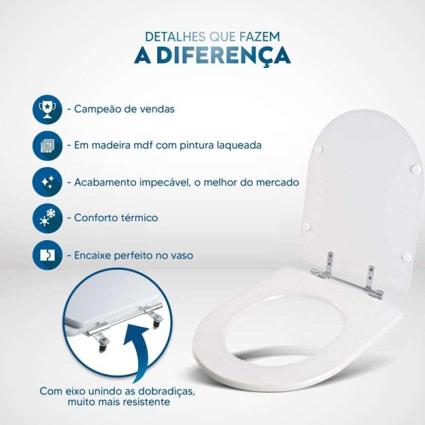 Encontraproduto.com.br - Assento Sanitário Duomo Plus Ebano (preto) para vaso Deca