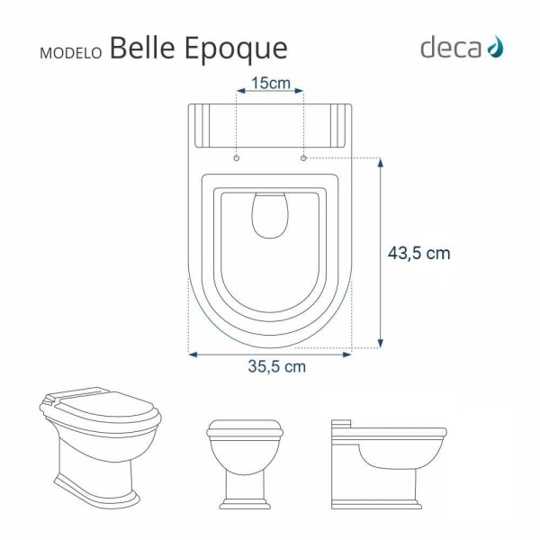Encontraproduto.com.br - Tampa de Vaso Belle Epoque Cinza Real para Bacia Deca 6lpf